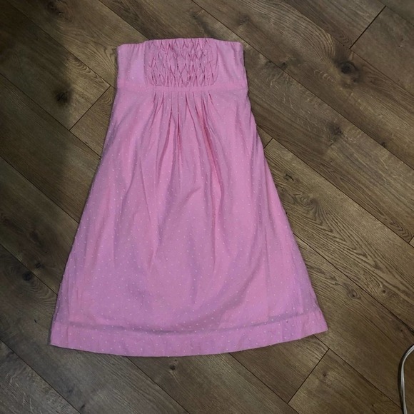 Vintage Collectible Lilly Pulitzer Strapless Pink Cotton Dot Dress Size 2 - Picture 3 of 8